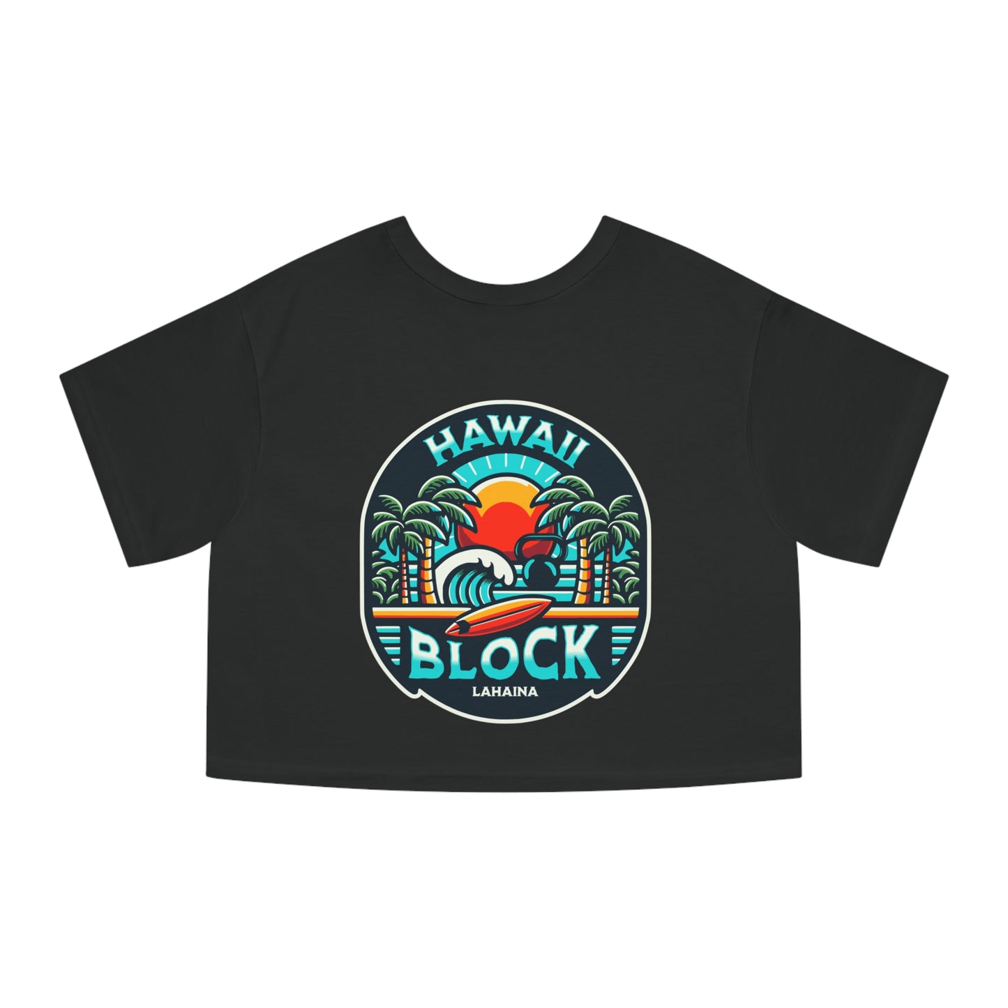 Crop Top | Beach Day Crop BLK/GRY